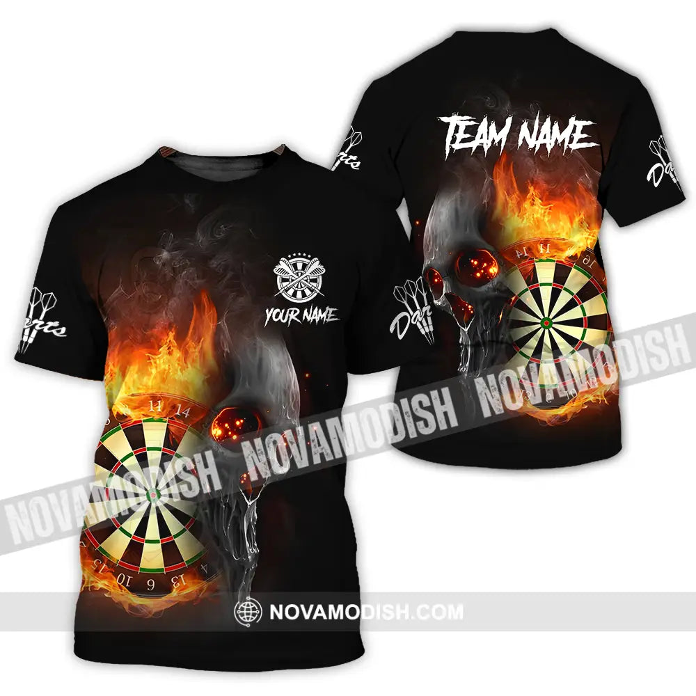 Unisex Shirt - Custom Texts Fire Lion Darts Sport Shirt For Player T-Shirt / S T-shirt