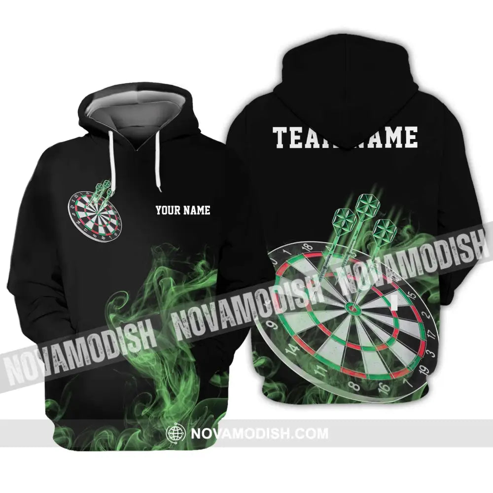 Unisex Shirt - Custom Texts Green Darts Player Sport Shirt Hoodie / S T-shirt