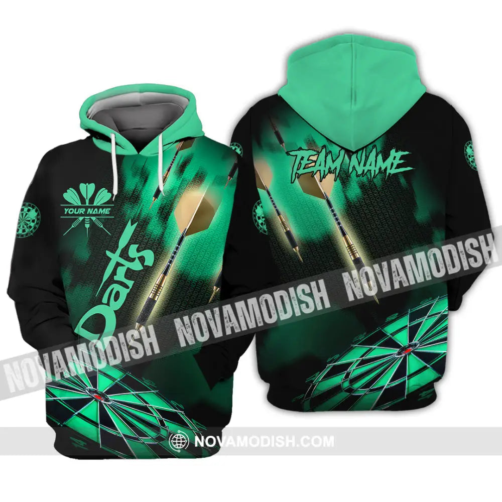 Unisex Shirt - Custom Texts Green Light Darts Sport Shirt Hoodie / S T-shirt