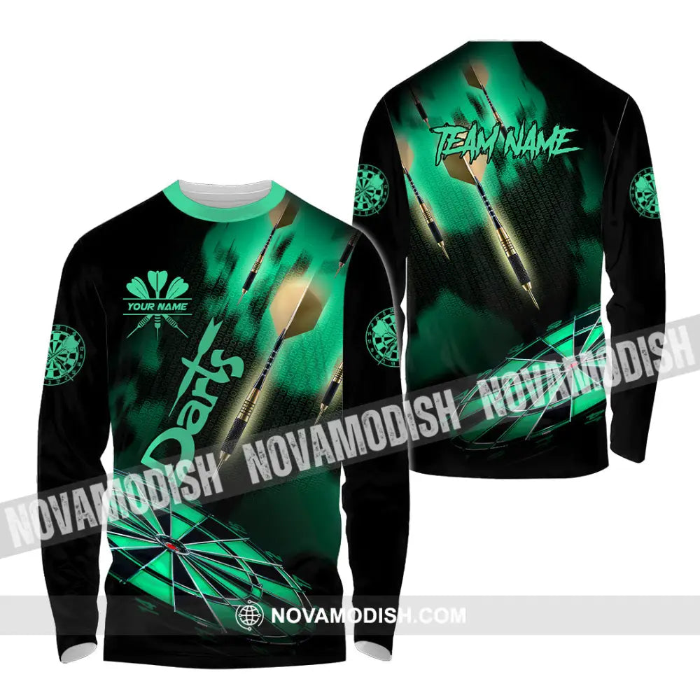 Unisex Shirt - Custom Texts Green Light Darts Sport Shirt Long Sleeve Shirt / S T-shirt