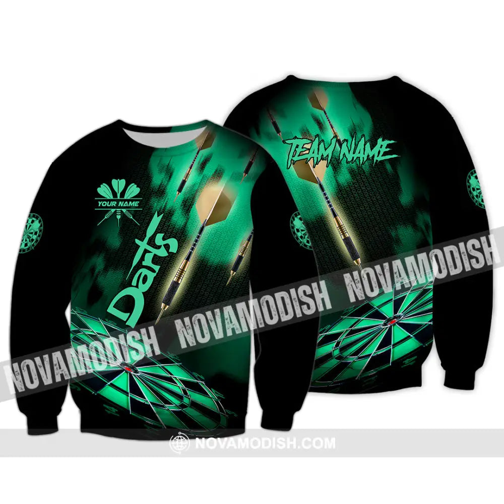 Unisex Shirt - Custom Texts Green Light Darts Sport Shirt Long Sleeve / S T-shirt