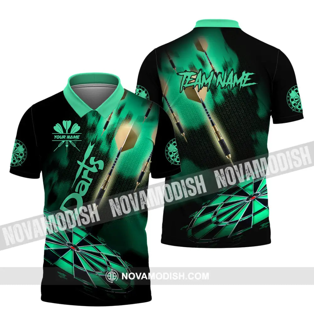 Unisex Shirt - Custom Texts Green Light Darts Sport Shirt Polo Shirt / S T-shirt