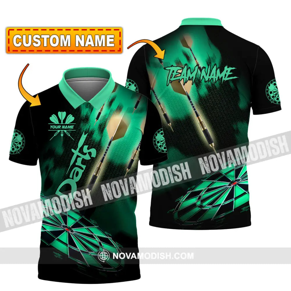 Unisex Shirt - Custom Texts Green Light Darts Sport Shirt T-shirt