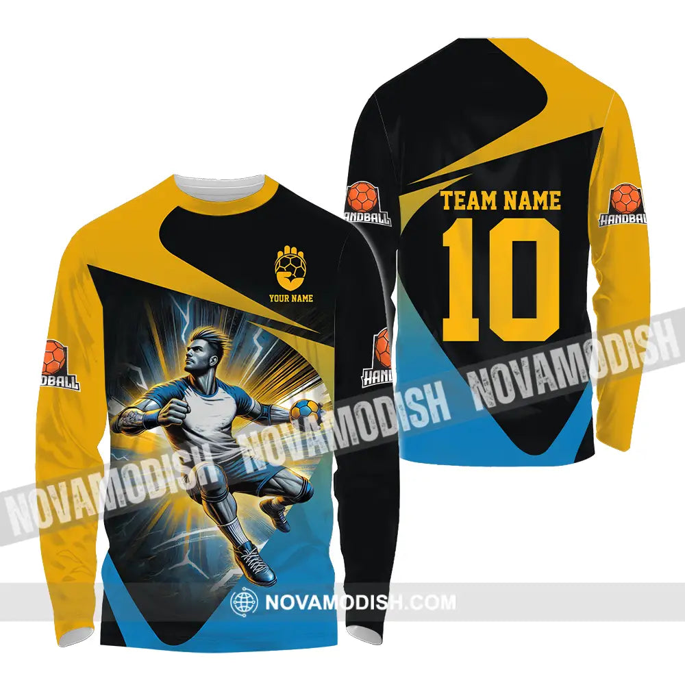 Unisex Shirt - Custom Texts Handball Shirt Handball Player Long Sleeve Shirt / S T-shirt