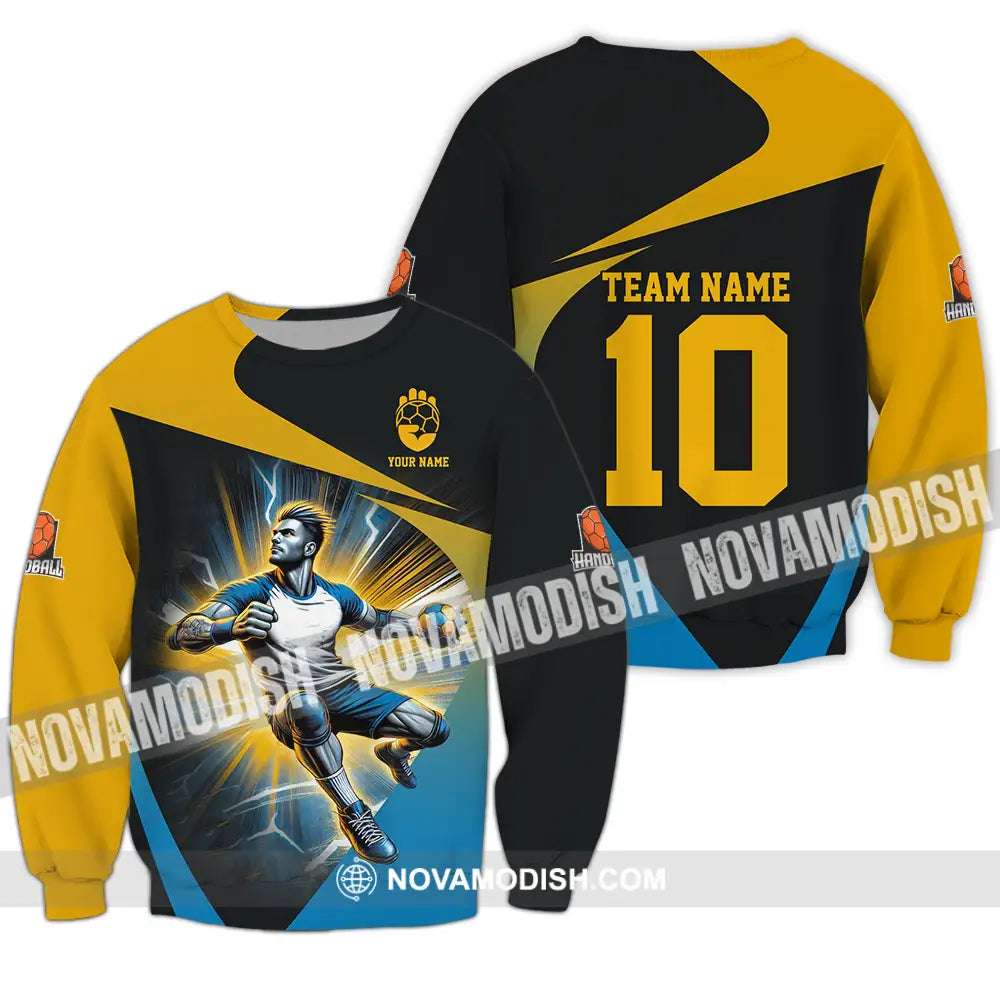 Unisex Shirt - Custom Texts Handball Shirt Handball Player Long Sleeve / S T-shirt