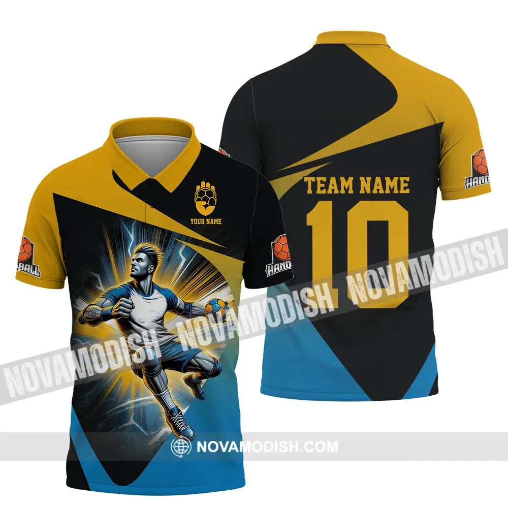 Unisex Shirt - Custom Texts Handball Shirt Handball Player Polo Shirt / S T-shirt