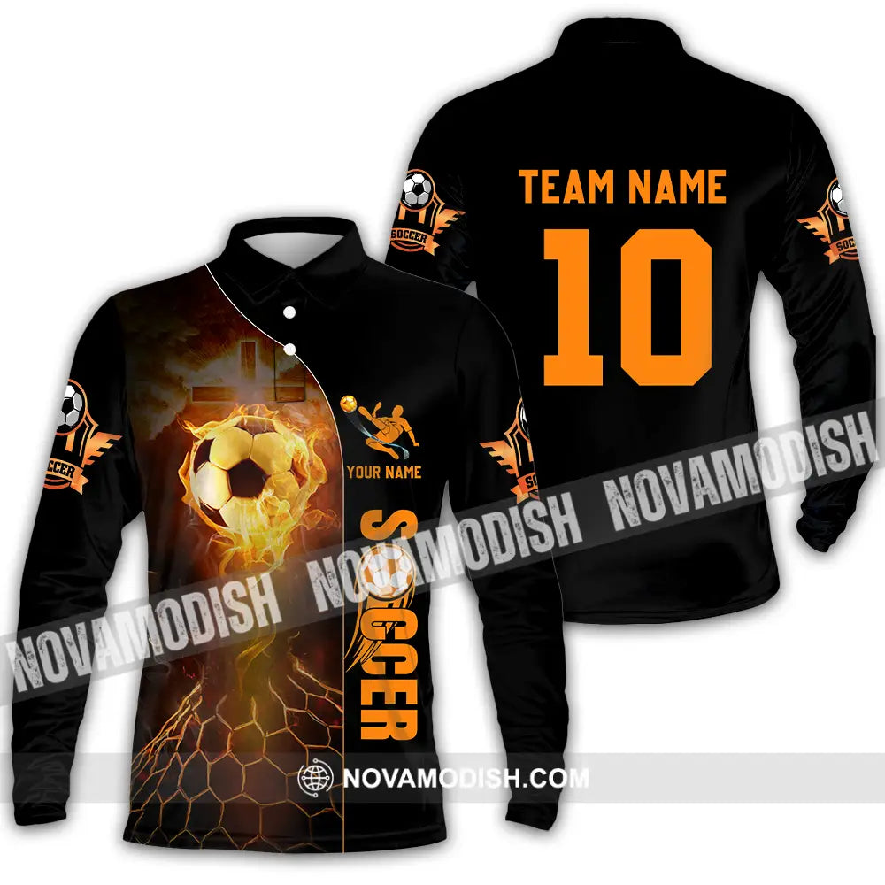 Unisex Shirt - Custom Texts Shirt Soccer Long Sleeve Polo / S T-shirt