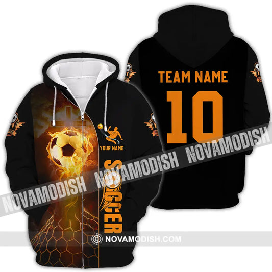 Unisex Shirt - Custom Texts Shirt Soccer Zipper Hoodie / S T-shirt