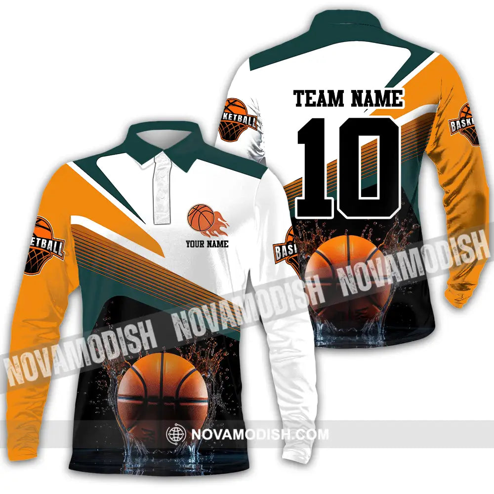 Unisex Shirt - Custom Texts Sport Shirt Basketball Long Sleeve Polo / S T-shirt