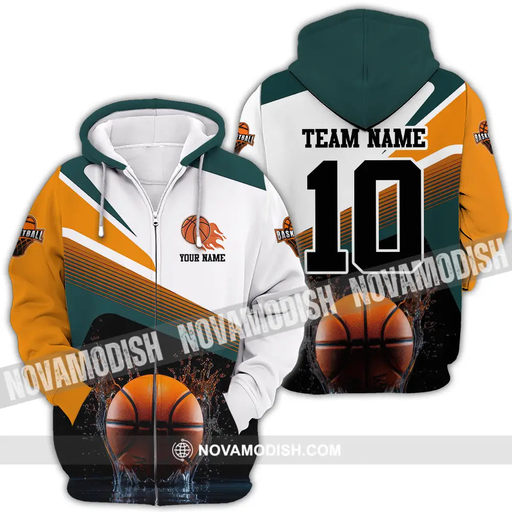 Unisex Shirt - Custom Texts Sport Shirt Basketball Zipper Hoodie / S T-shirt