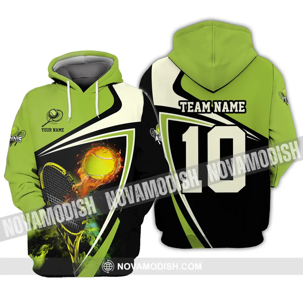 Unisex Shirt - Custom Texts Sport Shirt Fire Tennis Ball Hoodie / S T-shirt
