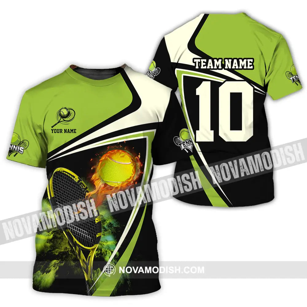 Unisex Shirt - Custom Texts Sport Shirt Fire Tennis Ball T-Shirt / S T-shirt