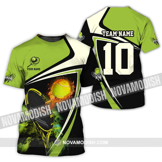 Unisex Shirt - Custom Texts Sport Shirt Fire Tennis Ball T-Shirt / S T-shirt