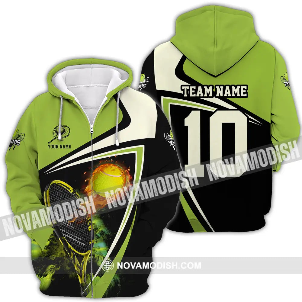 Unisex Shirt - Custom Texts Sport Shirt Fire Tennis Ball Zipper Hoodie / S T-shirt
