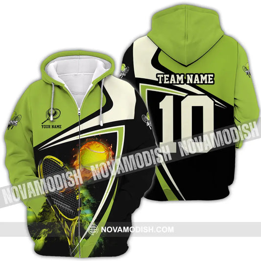 Unisex Shirt - Custom Texts Sport Shirt Fire Tennis Ball Zipper Hoodie / S T-shirt