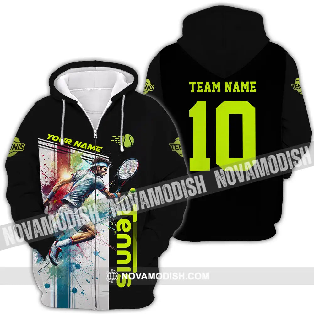 Unisex Shirt - Custom Texts Sport Shirt Tennis Lover Zipper Hoodie / S T-shirt