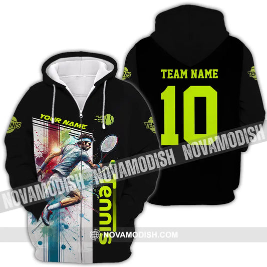 Unisex Shirt - Custom Texts Sport Shirt Tennis Lover Zipper Hoodie / S T-shirt