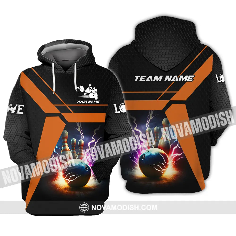 Unisex Shirt - Custom Texts Thunder Bowling Sport Shirt Hoodie / S T-shirt