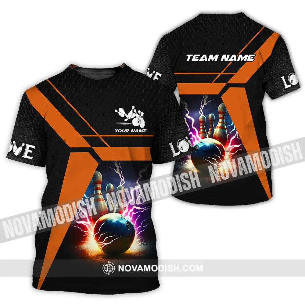 Unisex Shirt - Custom Texts Thunder Bowling Sport Shirt T-Shirt / S T-shirt