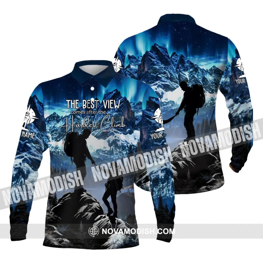 Unisex Shirt - Custom The Best View Comes After The Hardest Climb Sports Shirt Long Sleeve Polo / S T-shirt