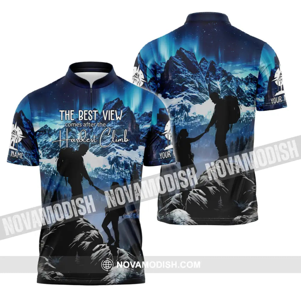 Unisex Shirt - Custom The Best View Comes After The Hardest Climb Sports Shirt Zipper Polo Shirt / S T-shirt