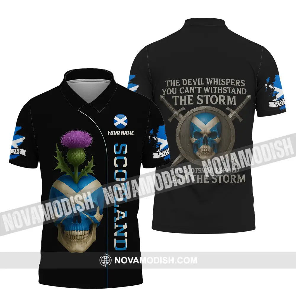 Unisex Shirt - Custom The Devil Whispers You Cannot Withstand The Storm Scotland Shirt Polo Shirt / S T-shirt