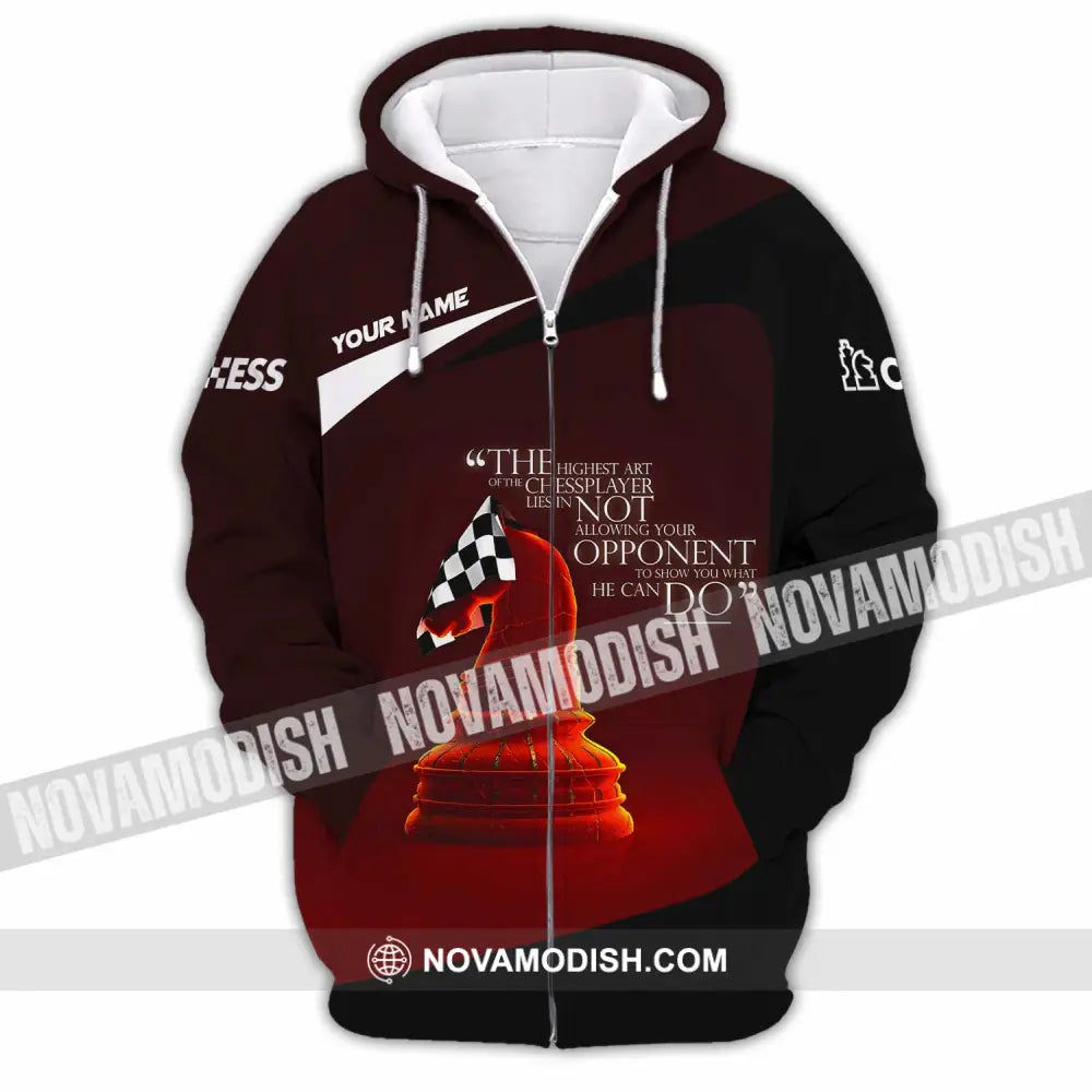 Unisex Shirt - Custom The Highest Art Of The Chess Player Shirt Zipper Hoodie / S T-shirt