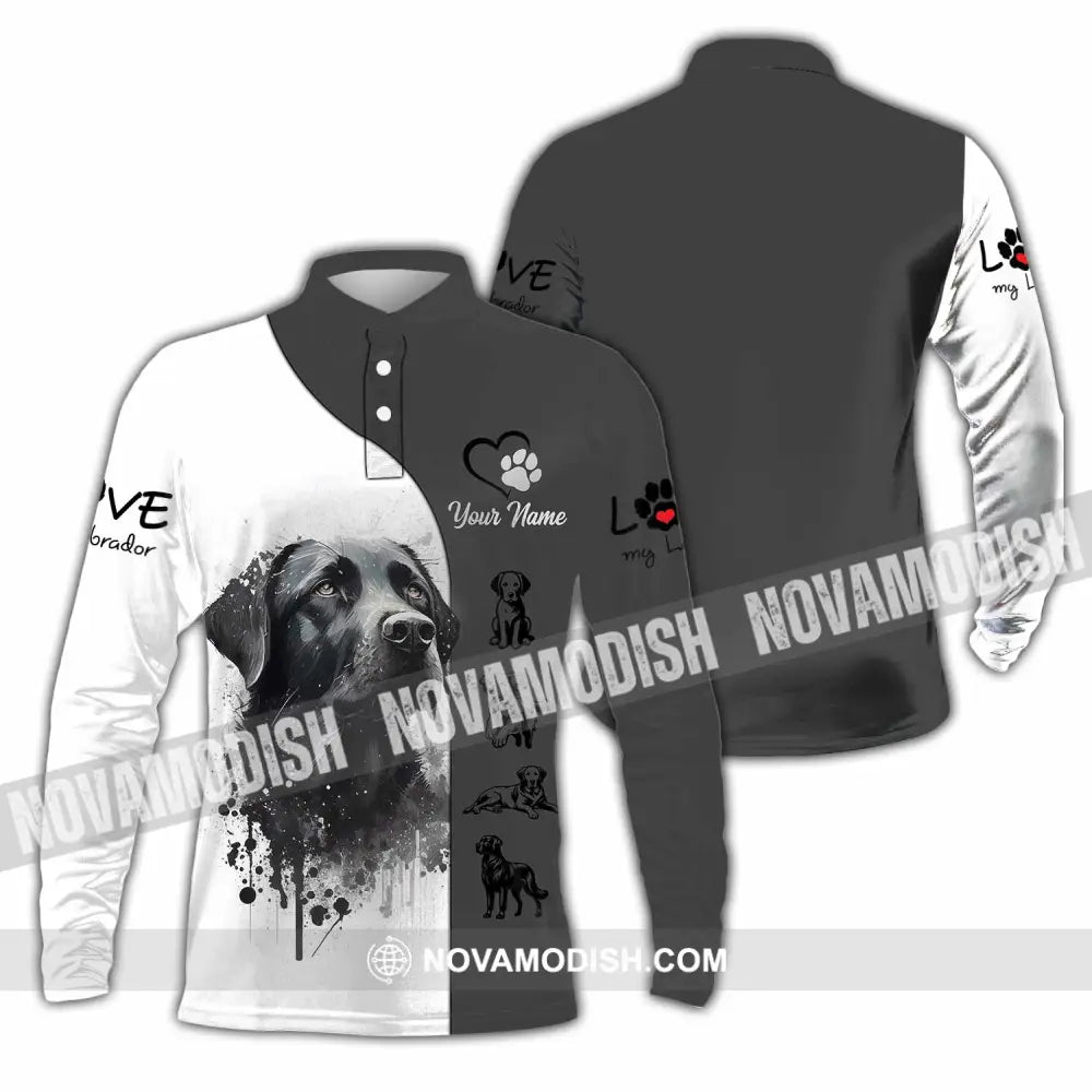 Unisex Shirt - Custom The Labrador 3D Shirt Long Sleeve Polo / S T-shirt