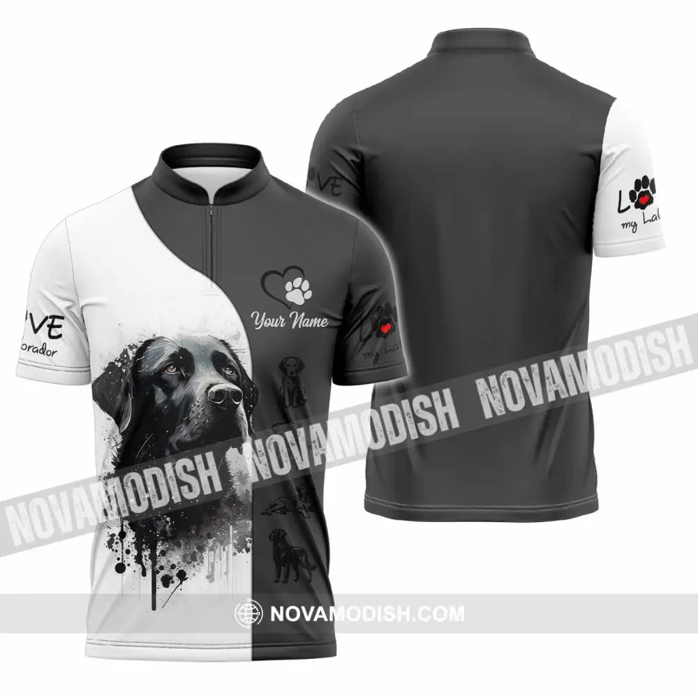 Unisex Shirt - Custom The Labrador 3D Shirt Zipper Polo Shirt / S T-shirt