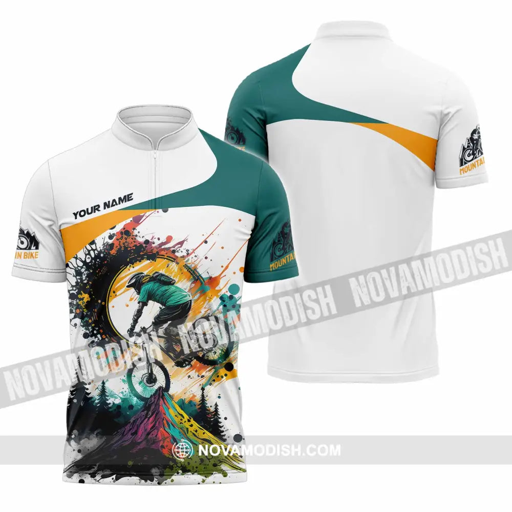 Unisex Shirt - Custom The Mountain Bike Shirt Zipper Polo Shirt / S T-shirt