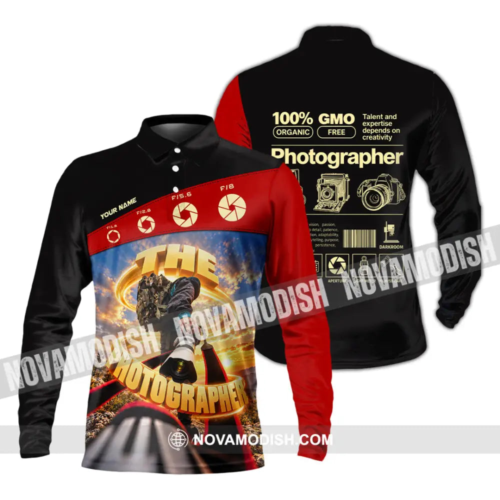 Unisex Shirt - Custom The Photographer Shirt - Long Sleeve Polo / S - T-shirt