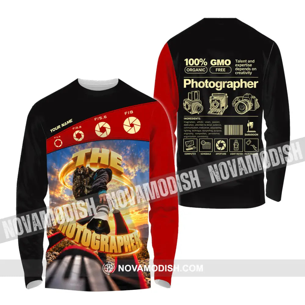 Unisex Shirt - Custom The Photographer Shirt - Long Sleeve Shirt / S - T-shirt
