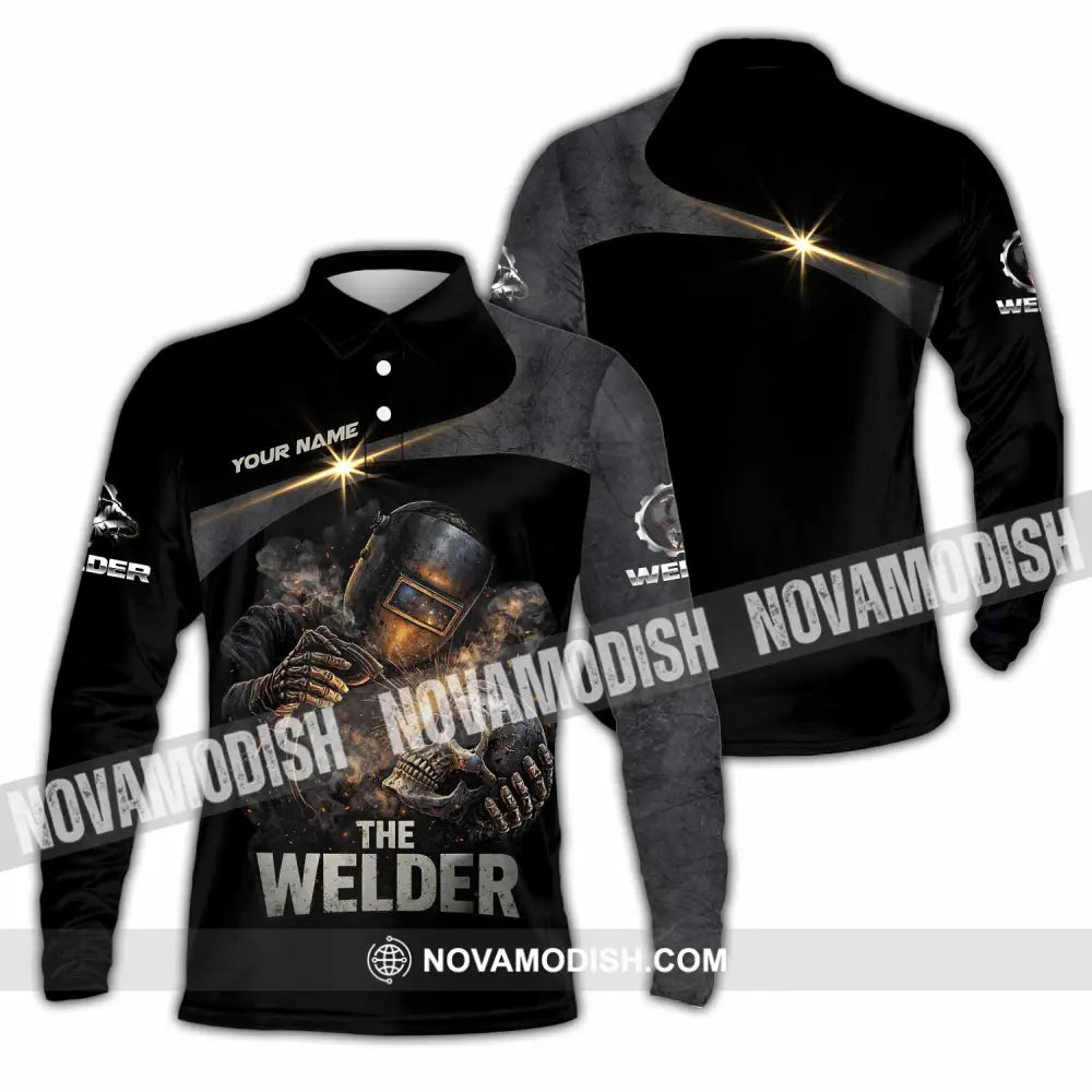 Unisex Shirt - Custom The Welder Shirt - Long Sleeve Polo / S - T-shirt