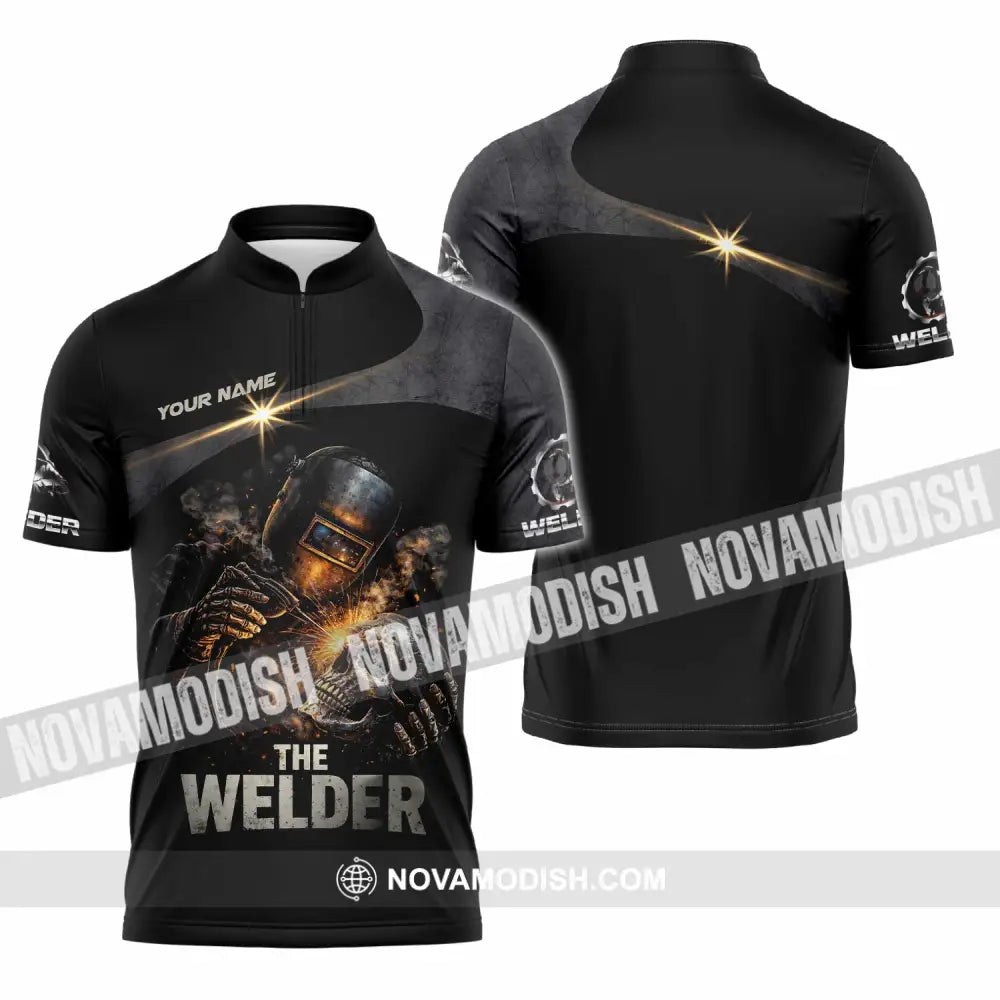 Unisex Shirt - Custom The Welder Shirt - Zipper Polo Shirt / S - T-shirt