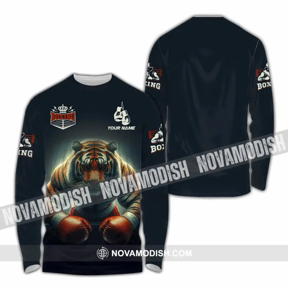 Unisex Shirt - Custom Tiger Boxing Lover Classic Shirt Long Sleeve Shirt / S T-shirt