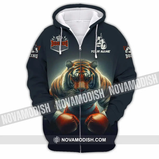 Unisex Shirt - Custom Tiger Boxing Lover Classic Shirt Zipper Hoodie / S T-shirt