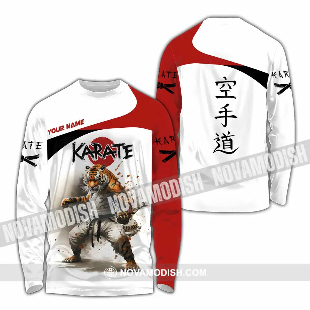 Unisex Shirt - Custom Tiger Karate Shirt Long Sleeve Shirt / S T-shirt