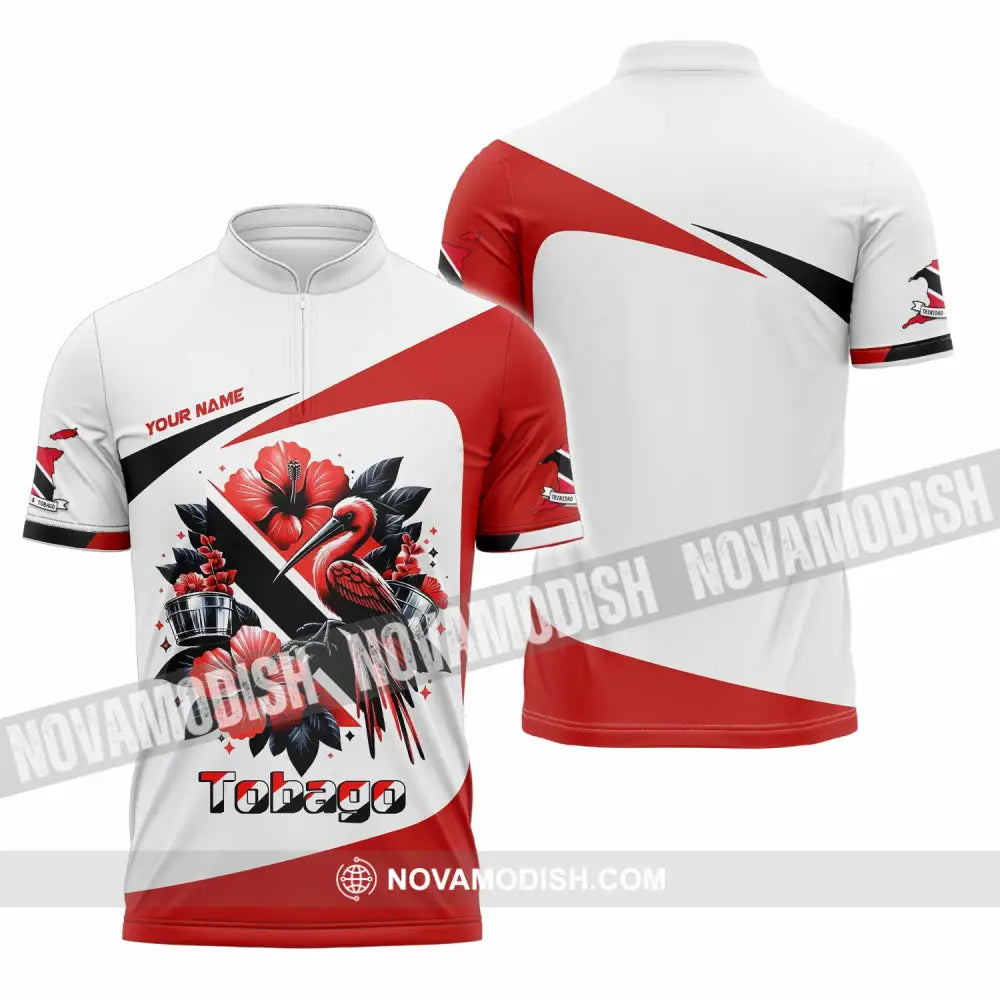 Unisex Shirt - Custom Tobago Shirt - Zipper Polo Shirt / S - T-shirt