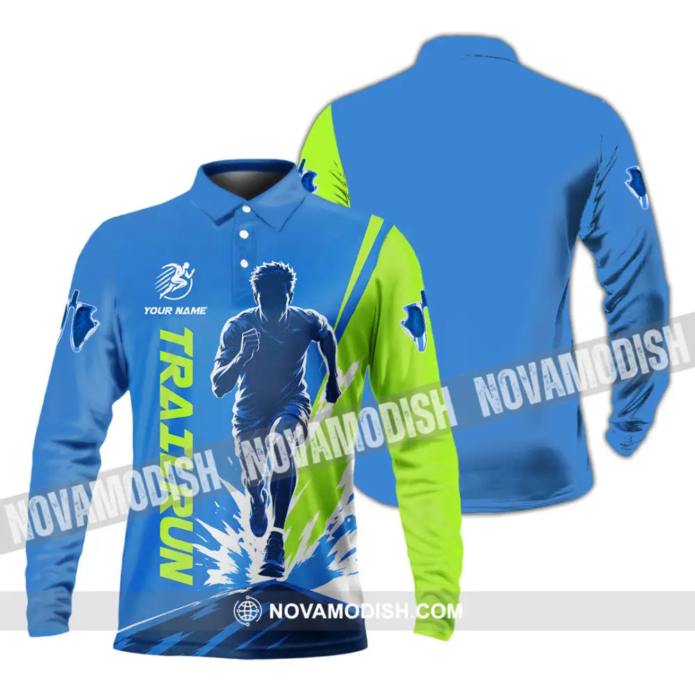 Unisex Shirt - Custom Trail Run Shirt - Long Sleeve Polo / S - T-shirt