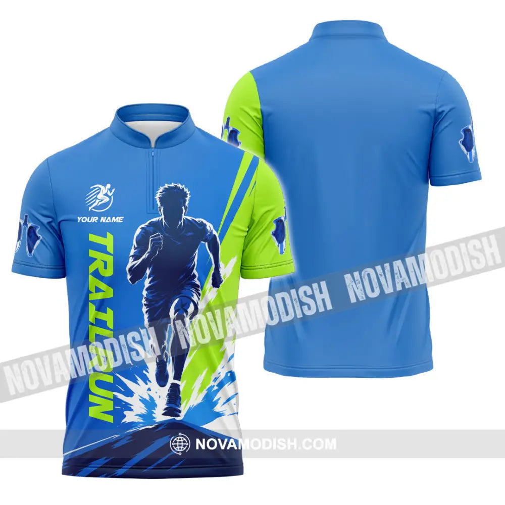 Unisex Shirt - Custom Trail Run Shirt - Zipper Polo Shirt / S - T-shirt