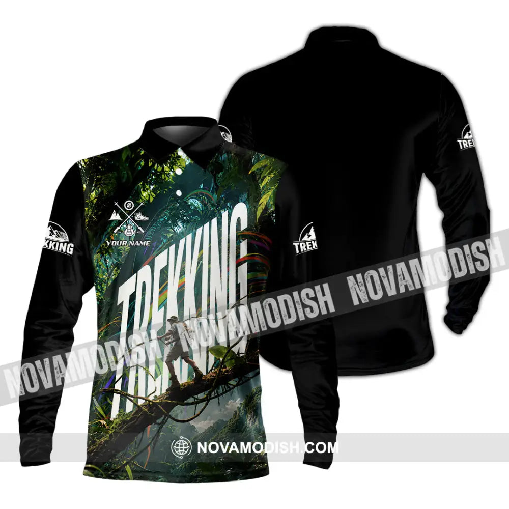 Unisex Shirt - Custom Trekking Shirt - Long Sleeve Polo / S - T-shirt