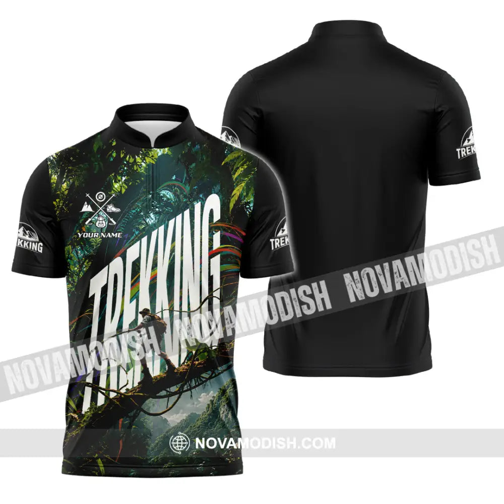 Unisex Shirt - Custom Trekking Shirt - Zipper Polo Shirt / S - T-shirt