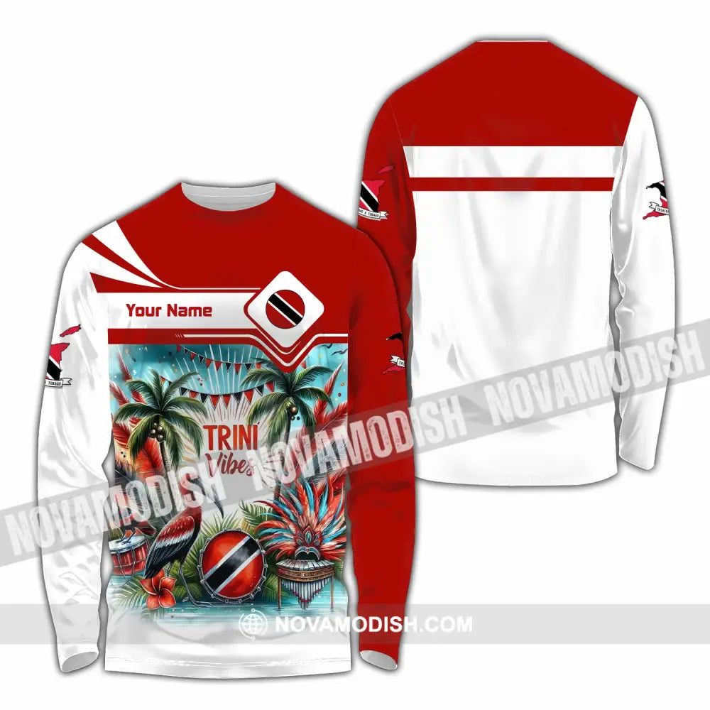 Unisex Shirt - Custom Trini Vibes Shirt - Long Sleeve Shirt / S - T-shirt