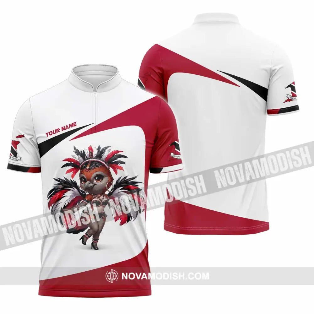 Unisex Shirt - Custom Trinidad And Tobago Shirt - Zipper Polo Shirt / S - T-shirt