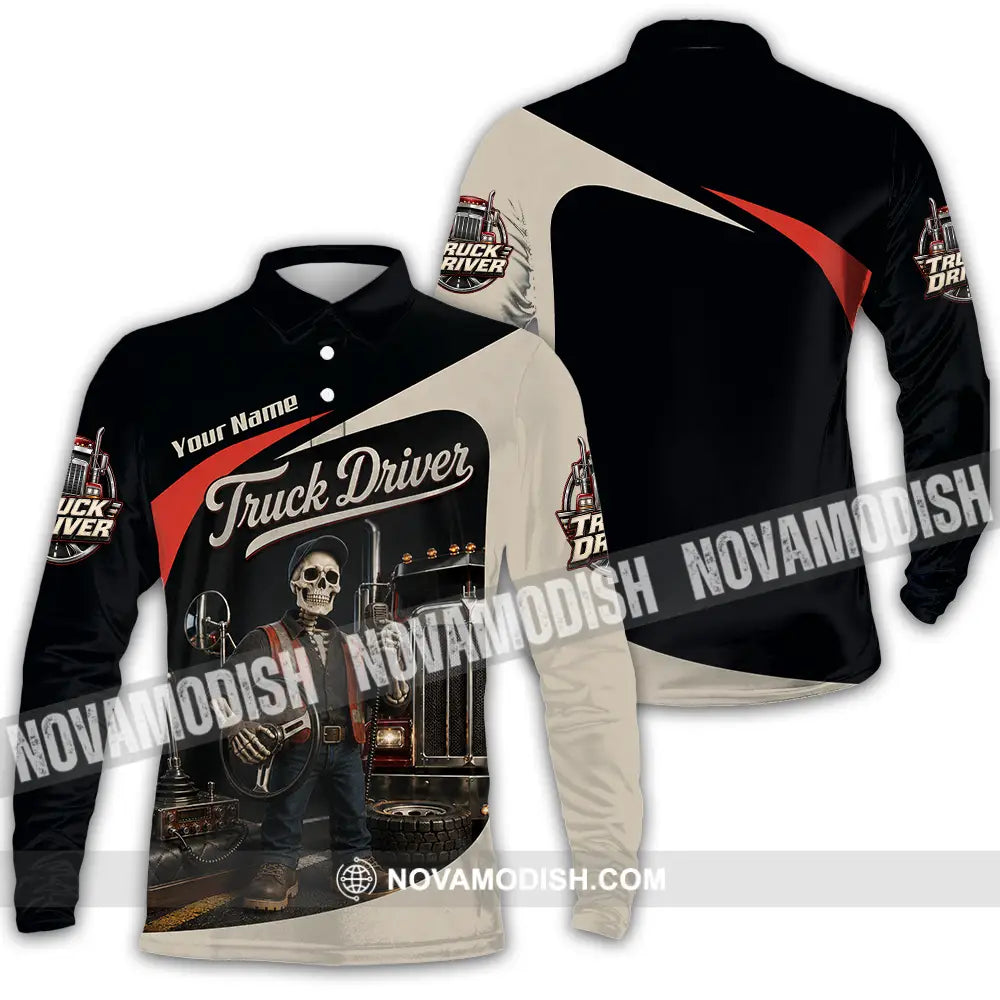 Unisex Shirt - Custom Truck Driver Shirt - Long Sleeve Polo / S - T-shirt