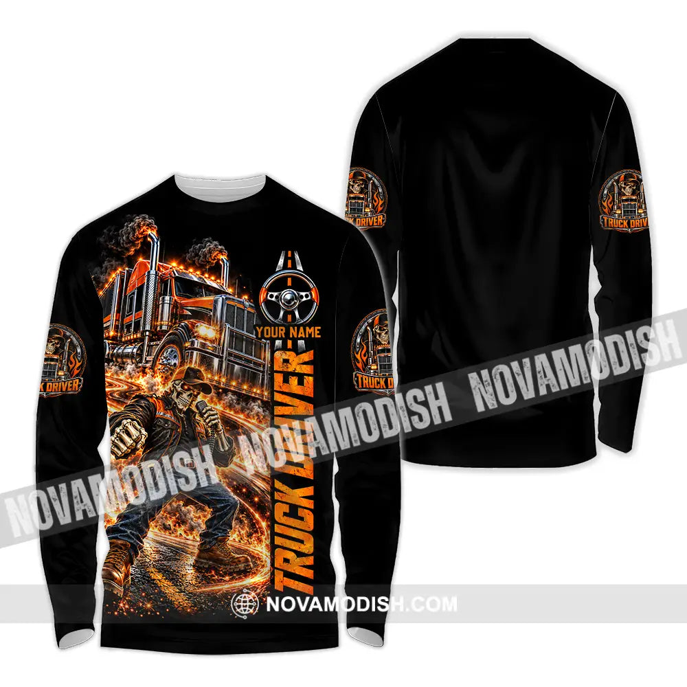 Unisex Shirt - Custom Truck Driver Shirt - Long Sleeve Shirt / S - T-shirt