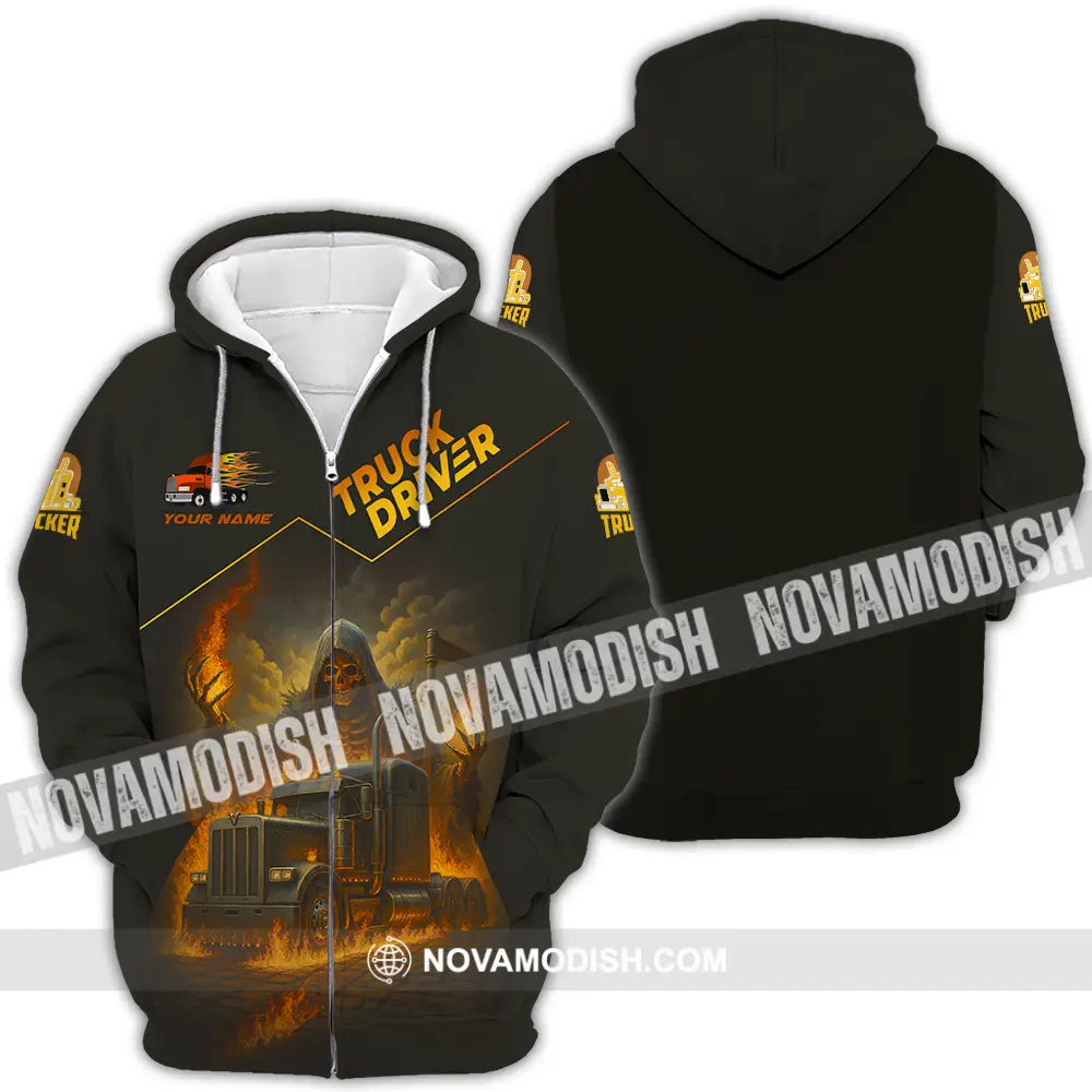 Unisex Shirt - Custom Truck Driver Shirt Zipper Hoodie / S T-shirt