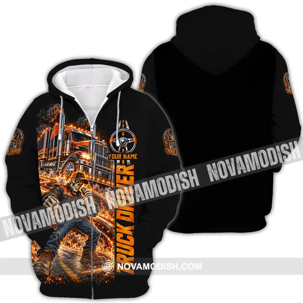 Unisex Shirt - Custom Truck Driver Shirt - Zipper Hoodie / S - T-shirt