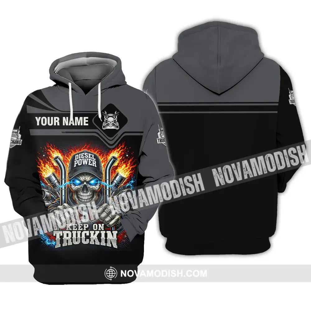 Unisex Shirt - Custom Trucker Keep On Trucking 3D Shirt Hoodie / S T-shirt
