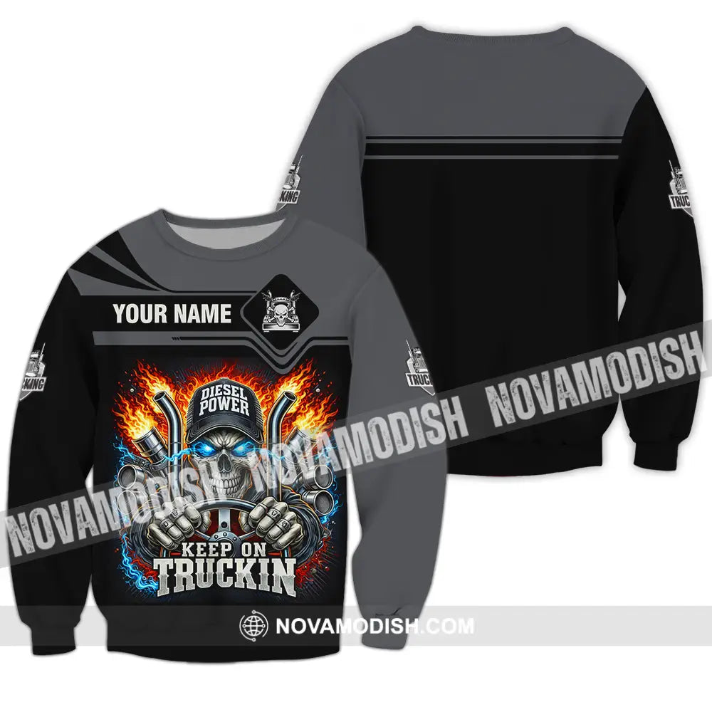 Unisex Shirt - Custom Trucker Keep On Trucking 3D Shirt Long Sleeve / S T-shirt